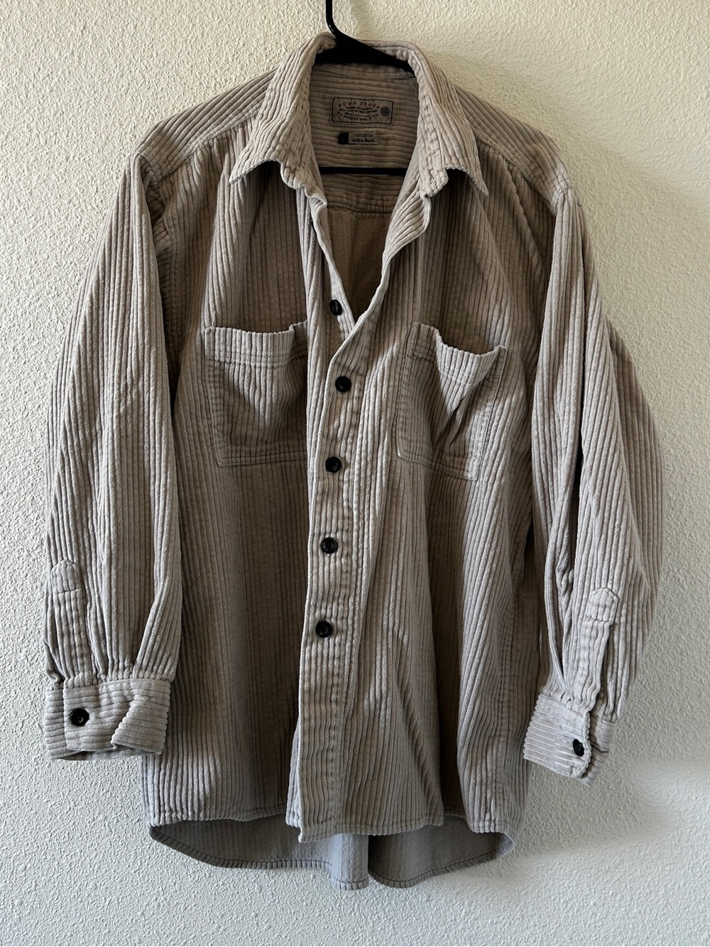 Pure Stuff Cotton Corduroy Shacket Workwear Button Up Mens Large
